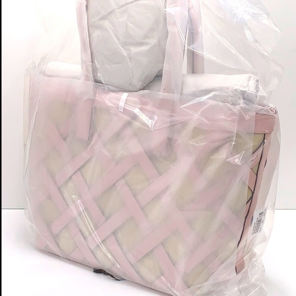 MICHAEL KORS SIENNA Large Tote Shoulder BAG In POWDER BLUSH Leather Canvas - Picture 4 of 16